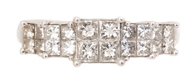 Lot 86 - Twenty stone princess cut diamond ring