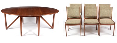 Lot 658 - Kurt Østervig for Jason Möbelfabrik, Denmark: 'Eva' dining table; and six associated chairs.