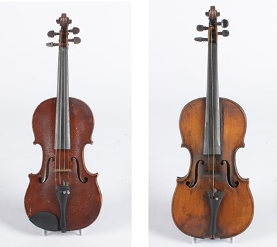 Lot 839 - Frederick Daniel Mahoney Violin, another and bow.
