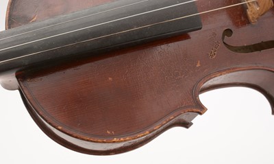 Lot 839 - Frederick Daniel Mahoney Violin, another and bow.