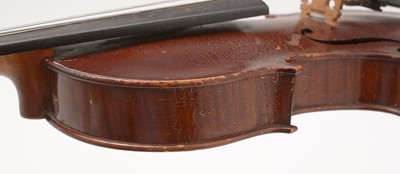 Lot 839 - Frederick Daniel Mahoney Violin, another and bow.