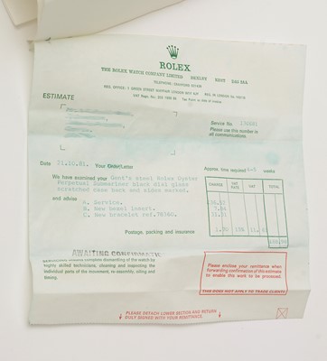Lot 30 - A Gentleman's stainless steel Rolex Oyster Perpetual Submariner ref 5513 wristwatch c1968