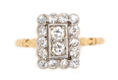 Lot 40A - A rectangular diamond cluster ring