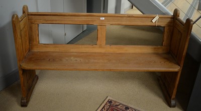 Lot 248 - A late 19th Century pitch pine pew