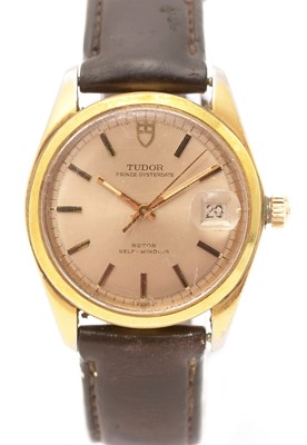Lot 21 - Tudor Prince Oysterdate: a gilt-steel cased automatic wristwatch