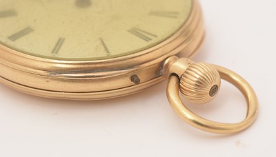 Lot 22 - An 18ct yellow gold cased open faced pocket watch