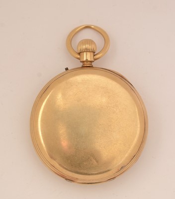 Lot 22 - An 18ct yellow gold cased open faced pocket watch