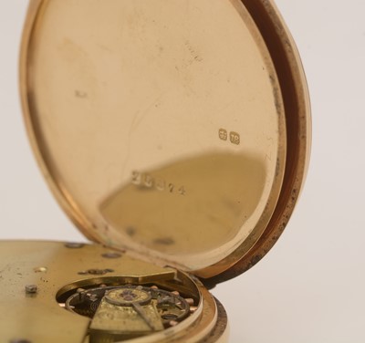 Lot 22 - An 18ct yellow gold cased open faced pocket watch