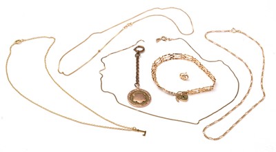 Lot 144 - Gold and yellow-metal jewellery.