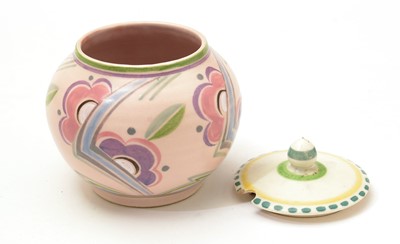 Lot 602 - A 1930s Poole Pottery Art Deco preserve jar and cover