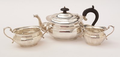 Lot 26 - A three piece silver tea service