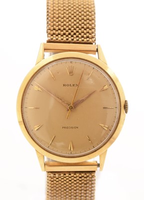 Lot 1 - Rolex Precision: an 18ct yellow gold cased wristwatch