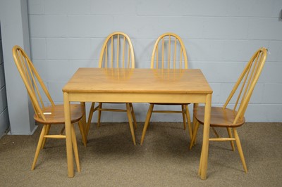Lot 47 - Set of four Ercol quaker chairs; and an Ercol style dining table.