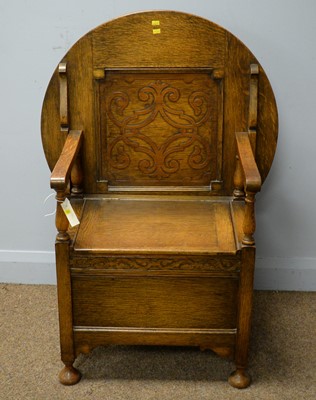 Lot 167 - Mid 20th C oak monk's bench