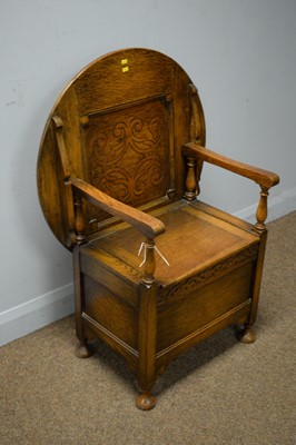 Lot 167 - Mid 20th C oak monk's bench