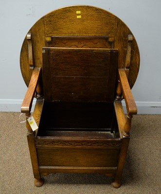 Lot 167 - Mid 20th C oak monk's bench