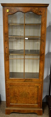 Lot 85 - mid 20th C walnut display cabinet.