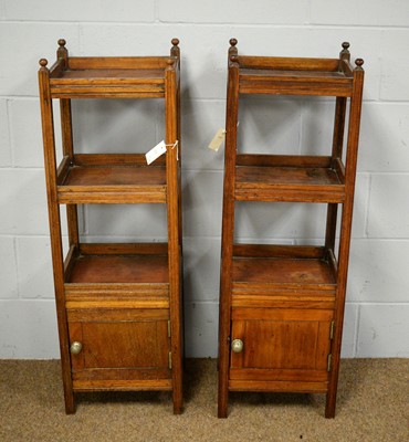 Lot 14 - Pair of early 20th C mahogany whatnots.