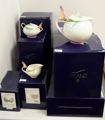Lot 414 - A Franz 'Butterfly' pattern porcelain tea service