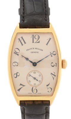 Lot 571 - Franck Muller Cintree Curvex: an 18ct yellow gold-cased automatic wristwatch