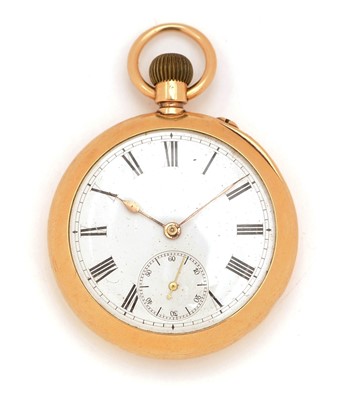 Lot 8 - Stauffer & Sons: an 18ct yellow gold open faced pocket watch