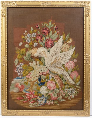 Lot 763 - A Victorian raised woolwork picture
