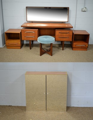 Lot 45 - A dressing table with stool and two bedside cabinets