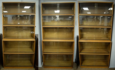Lot 233 - Simplex: three mid 20th Century five tier sectional bookcases