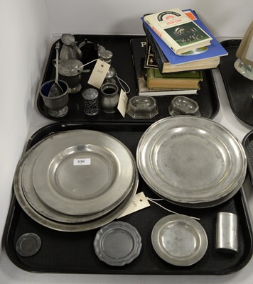 Lot 330 - Selection of Pewter ware, and books relating to Pewter.