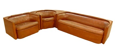 Lot 633 - A designer three-section corner sofa, late 1970's