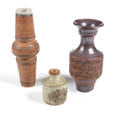 Lot 603 - Three earthenware vases by Michael Whittaker White.