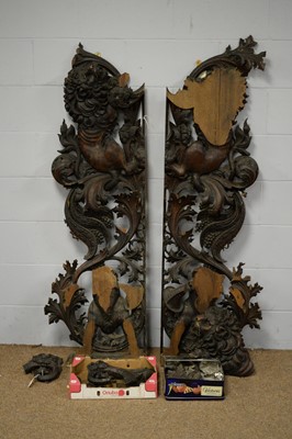 Lot 65 - Two ornate Victorian frieze carvings