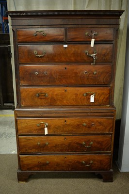 Lot 219 - A George III mahogany chest on chest