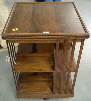 Lot 78 - Early 20th Century oak revolving bookcase
