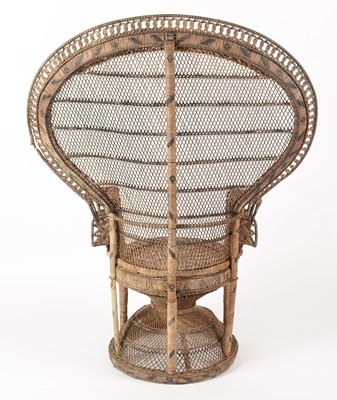 Lot 637 - An Emmanuelle wicker peacock chair, 1970's
