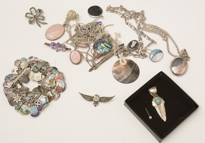 Lot 102 - A group of modern and contemporary white-metal jewellery.