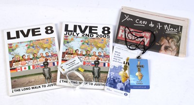 Lot 926 - A small collection of Live 8 memorabilia 2005
