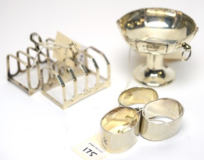 Lot 175 - Two George V silver toast racks.