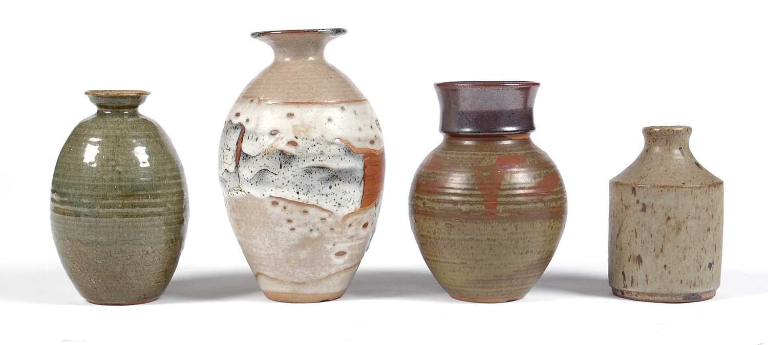 Lot 604 - Four stoneware vases by Michael Whittaker White