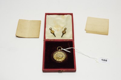 Lot 188 - A late 19th Century lady's fob watch