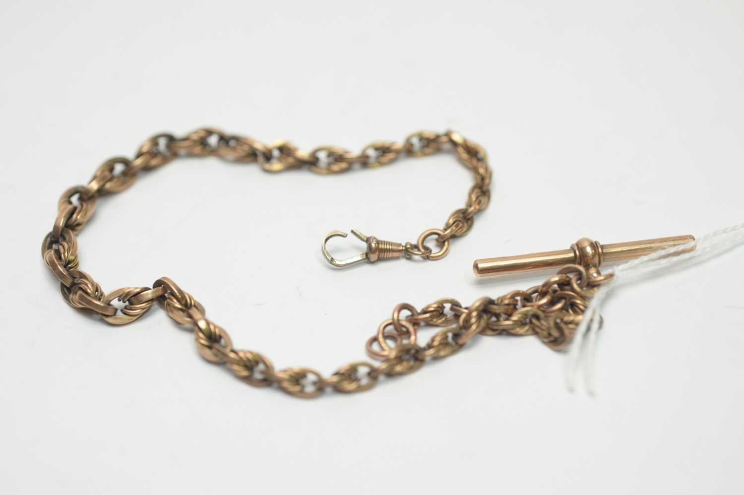 Lot 197 - A 9ct gold fancy fetter-link Albert watch chain