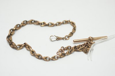 Lot 197 - A 9ct gold fancy fetter-link Albert watch chain