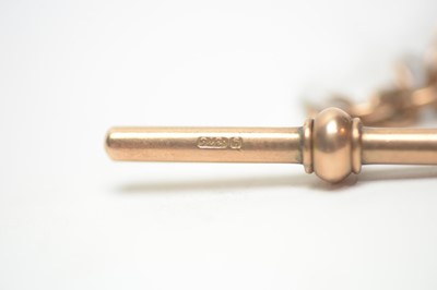 Lot 197 - A 9ct gold fancy fetter-link Albert watch chain