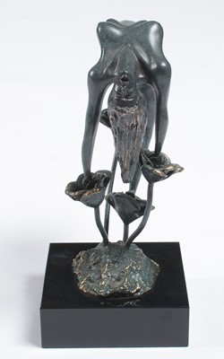 Lot 670 - Lorenzo Quinn - A bonded bronze on black marble 'Rose'.