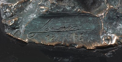 Lot 670 - Lorenzo Quinn - A bonded bronze on black marble 'Rose'.
