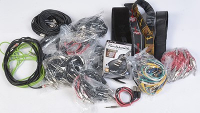 Lot 881 - Qty guitar leads etc and four guitar straps