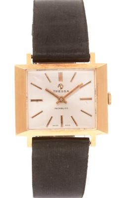 Lot 29 - Tressa Incabloc: an 18ct yellow gold cased wristwatch