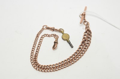 Lot 189 - An antique 9ct rose gold double Albert watch chain