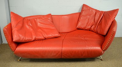 Lot 7 - De Sede: a red leather settee.