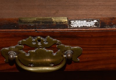 Lot 651 - A 19th Century Irish mahogany campaign chest by Ross & Co, Dublin.